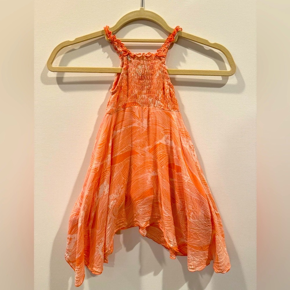 Hawaiian Coral girls dress 1-2yr